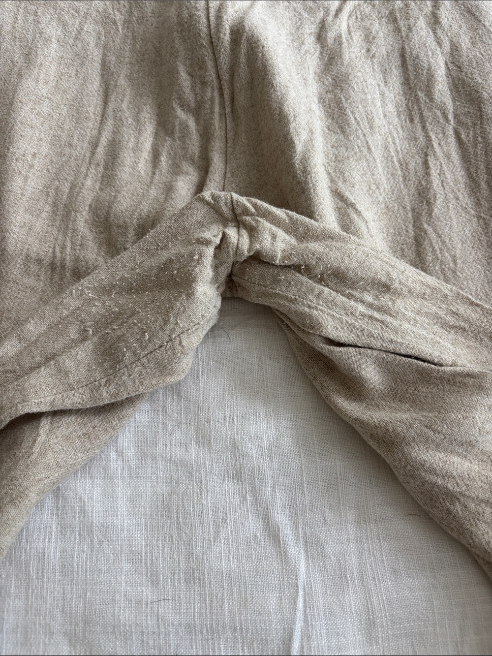 Abercrombie & Fitch Wide-Leg Linen-Blend Trousers in Light Beige - Picture 4 of 4
